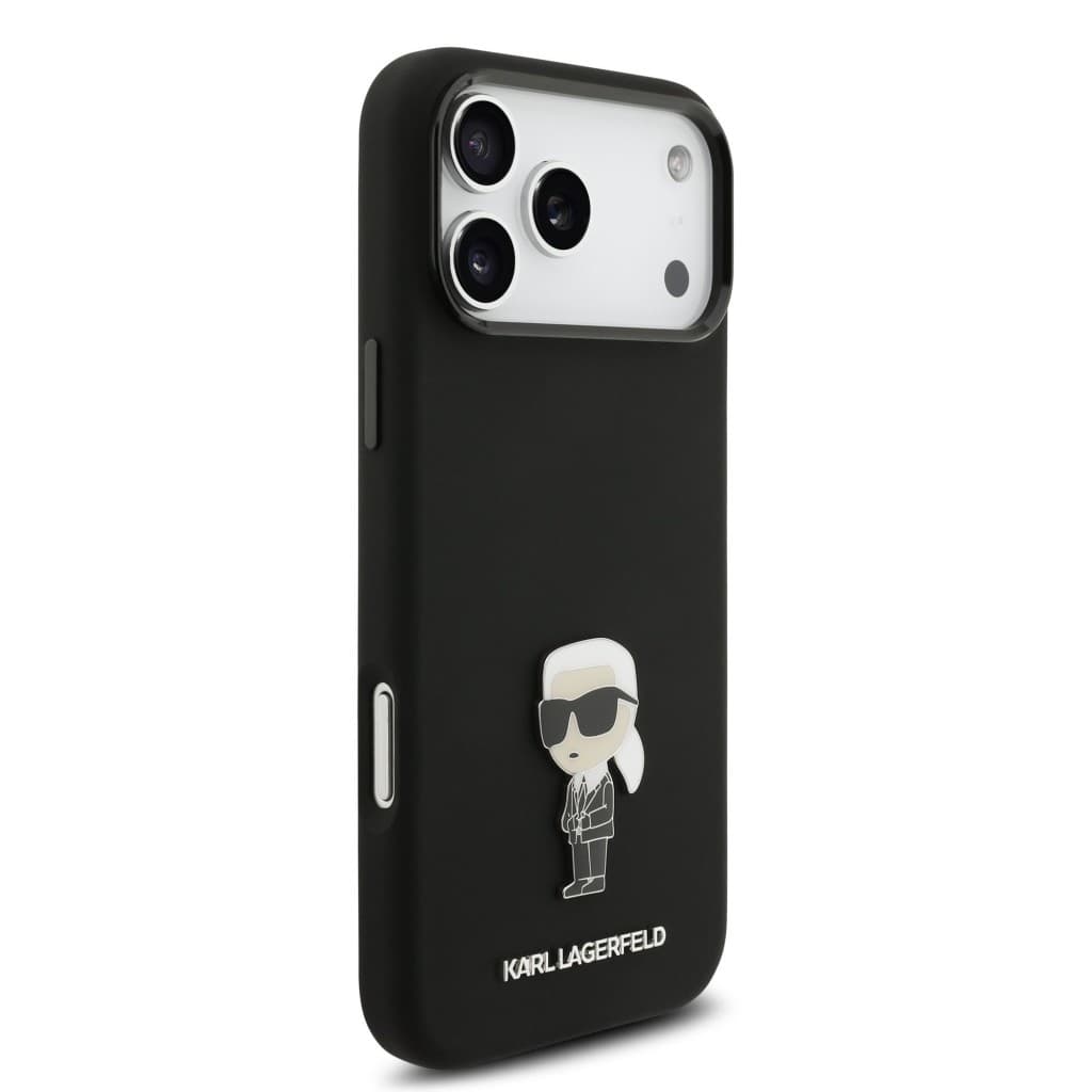 Zadní kryt Karl Lagerfeld Liquid Silicone Metal Ikonik pro iPhone 17 Pro Max Black - náhled 4
