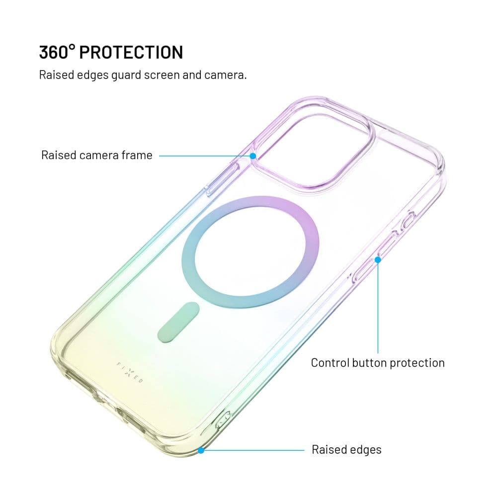 Zadní kryt FIXED MagRainbow s podporou MagSafe pro Apple iPhone 15, duhový - náhled 4