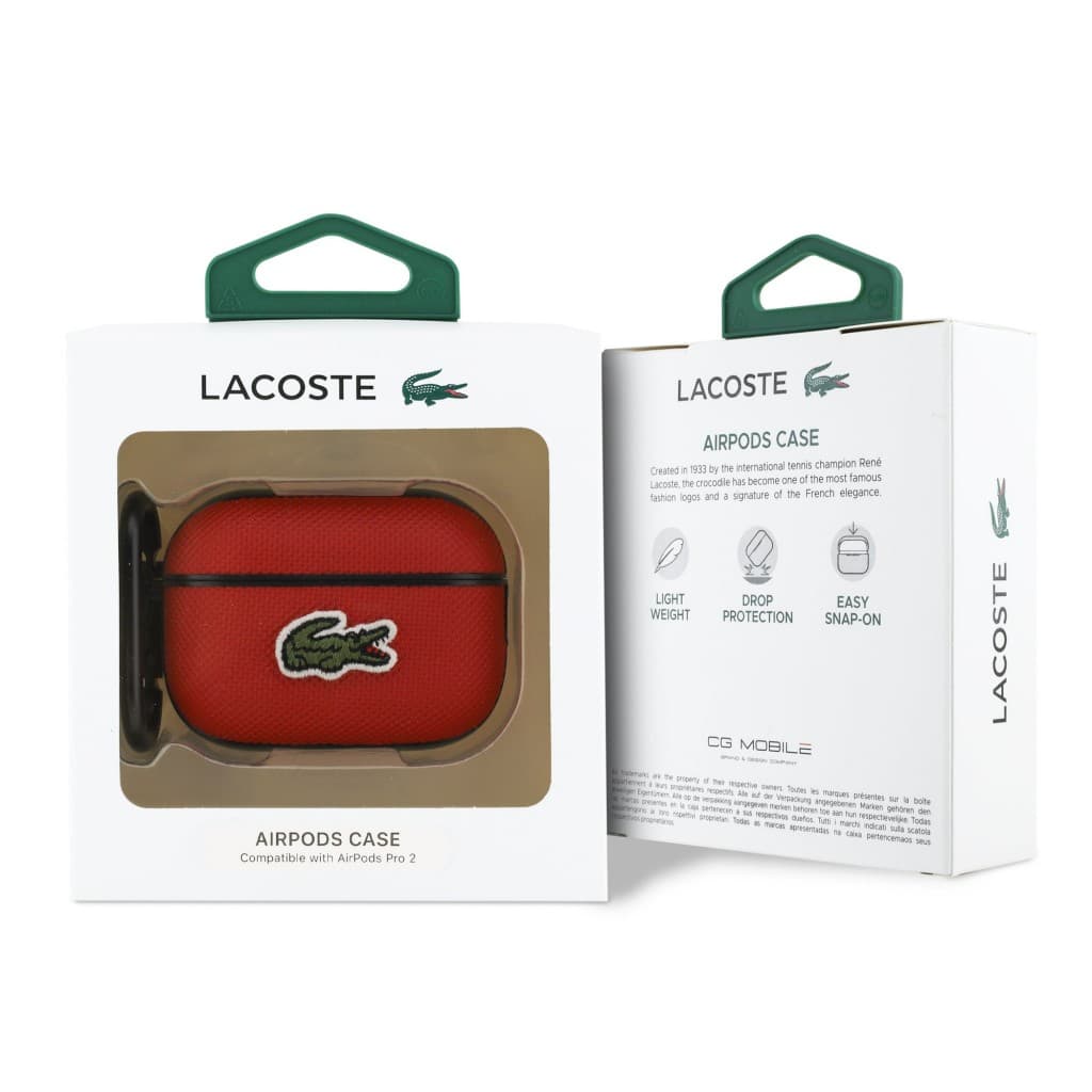 Pouzdro Lacoste Petit Pique Croc Logo Patch pro AirPods Pro 2 Red - náhled 4