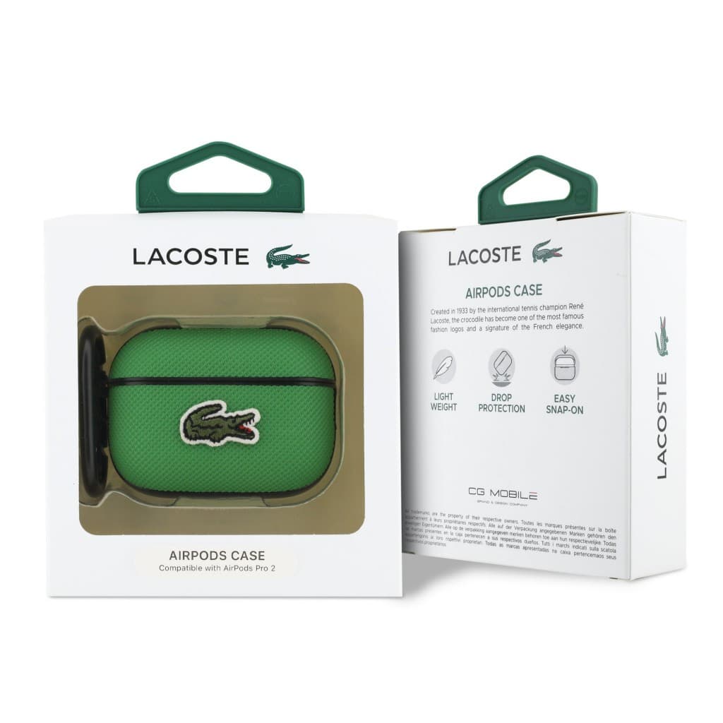Pouzdro Lacoste Petit Pique Croc Logo Patch pro AirPods Pro 2 Green - náhled 4