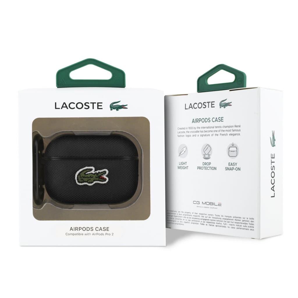 Pouzdro Lacoste Petit Pique Croc Logo Patch pro AirPods Pro 2 Black - náhled 4