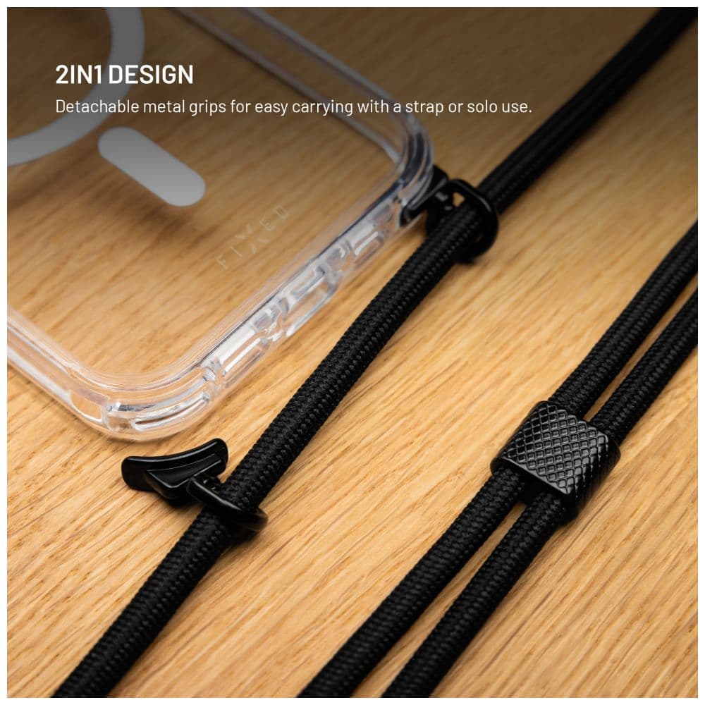 Zadní kryt FIXED MagPure Neck s černou šňůrkou na krk pro Apple iPhone Air - náhled 4