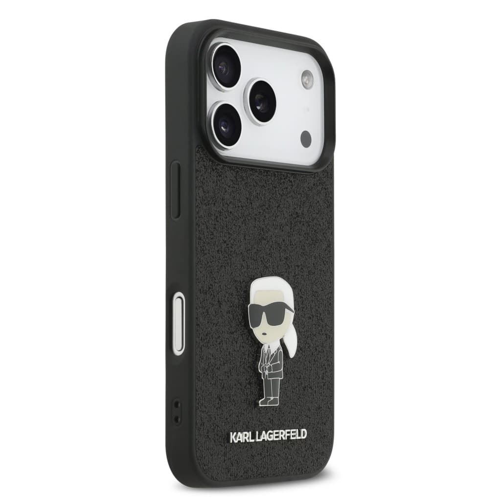 Zadní kryt Karl Lagerfeld Fixed Glitter Metal Ikonik pro iPhone 17 Pro Black - náhled 4