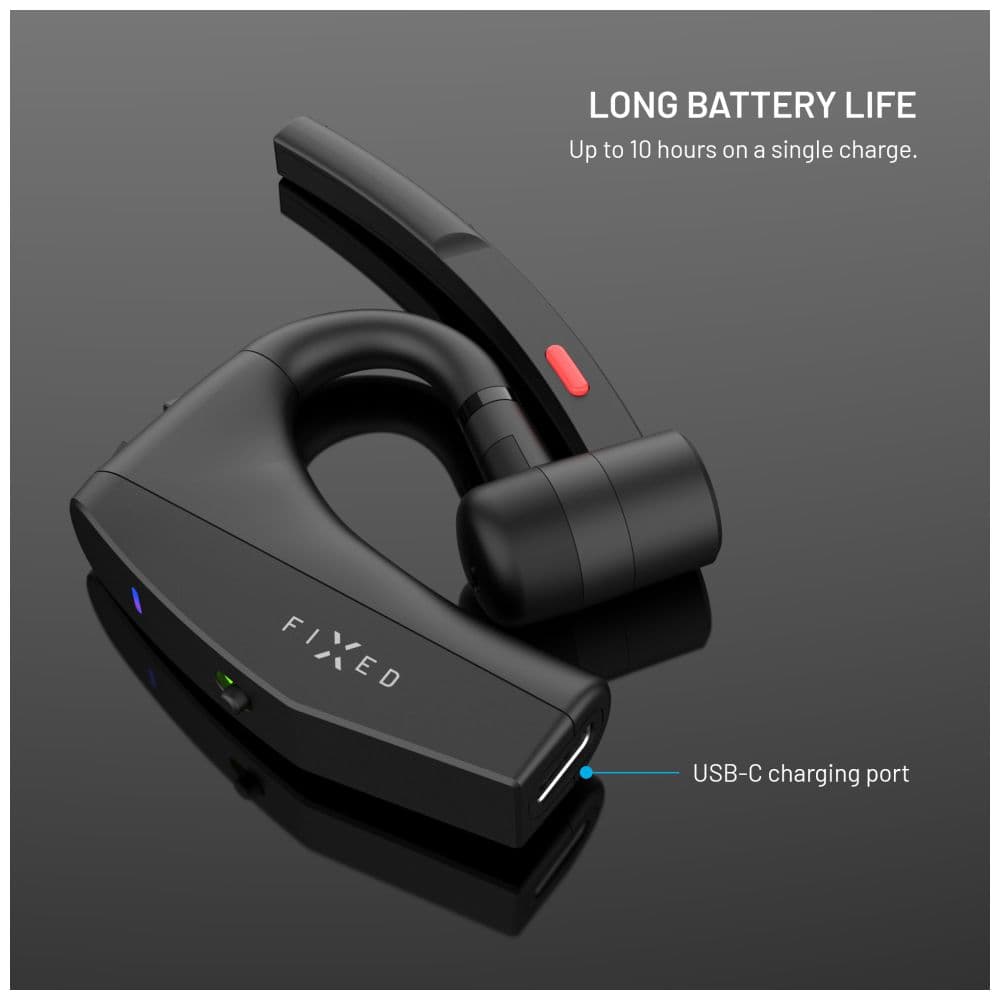 Bluetooth headset FIXED Talk Pro s ENC a otevřenou konstrukcí, černý - náhled 4