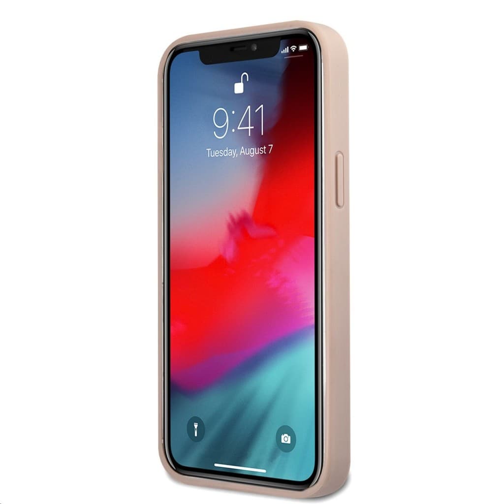 Guess PU 4G Metal Logo Zadní Kryt pro iPhone 12/12 Pro Pink - náhled 4
