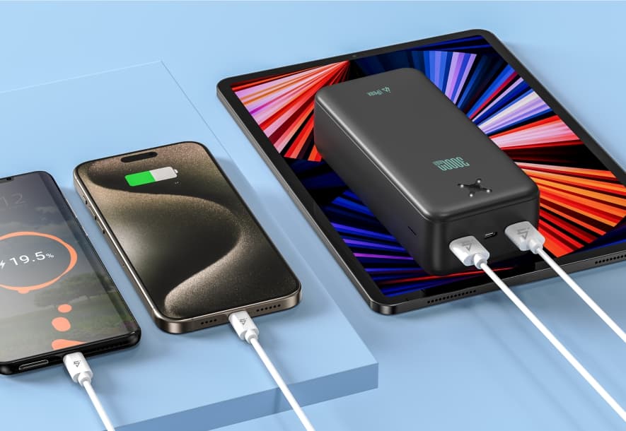 Powerbanka iPeax 30000 mAh, 10,5W, 2x USB-A černá - náhled 4