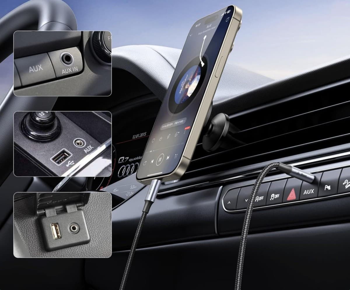 Adaptér iPeax USB-C - 3,5 mm jack 1,5 m černý - náhled 4