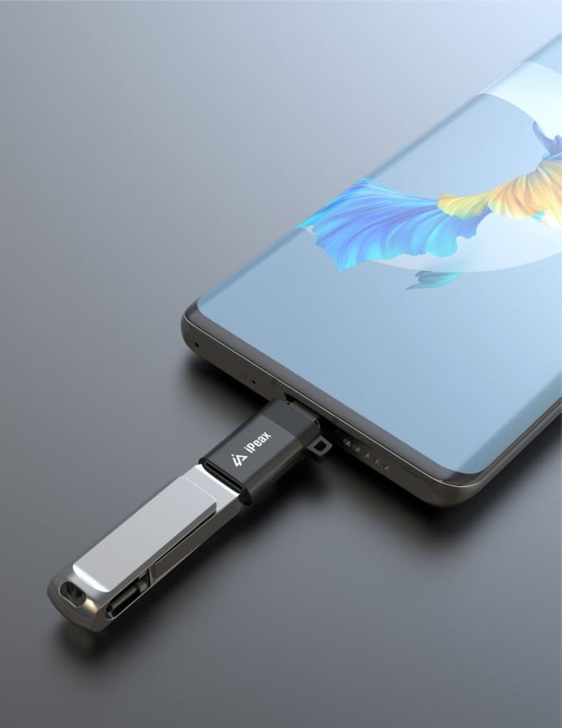 Adaptér iPeax OTG USB-C - USB-A (samice) černý - náhled 4