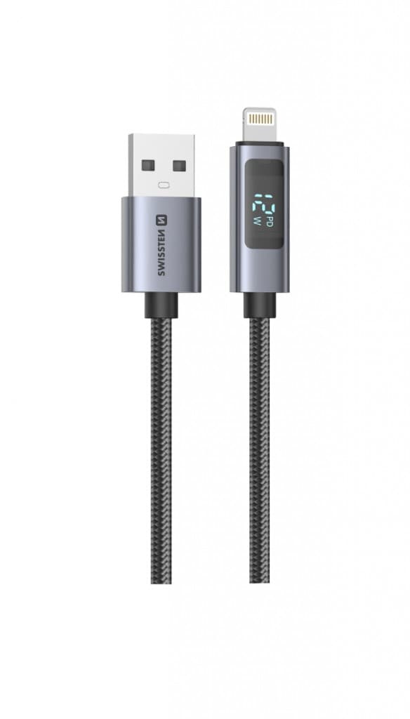 Datový kabel Swissten LCD USB-A - Lightning 1,5 m - náhled 3