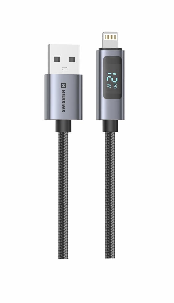 Datový kabel Swissten LCD USB-A - Lightning 1 m - náhled 3