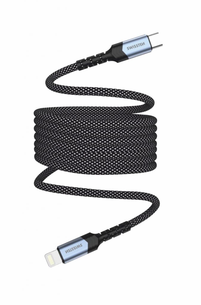 Magnetický datový kabel Swissten samonavíjecí USB-C - Lightning 1 m - náhled 4