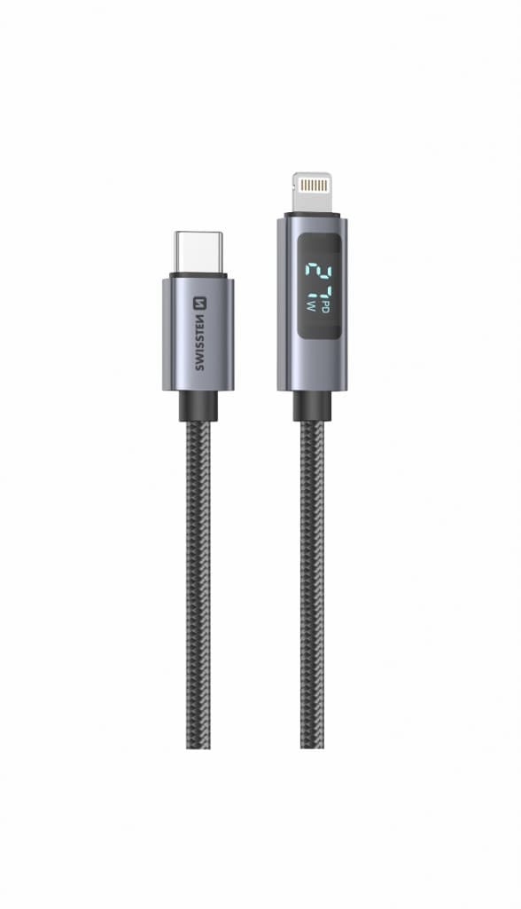 Datový kabel Swissten LCD USB-C - Lightning 1,5 m - náhled 3