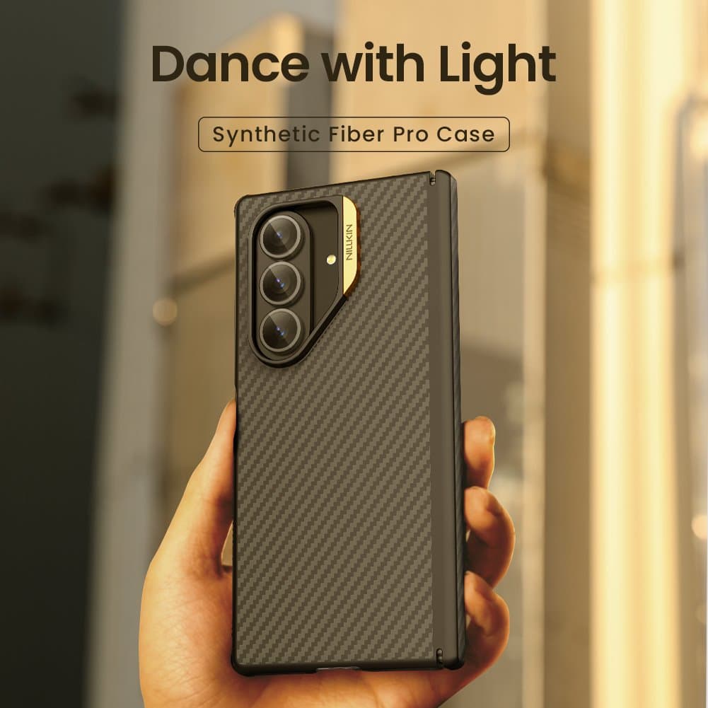 Zadní kryt Nillkin Synthetic Fiber PRO Magnetic pro Samsung Galaxy Z Fold 7 Golden - náhled 4