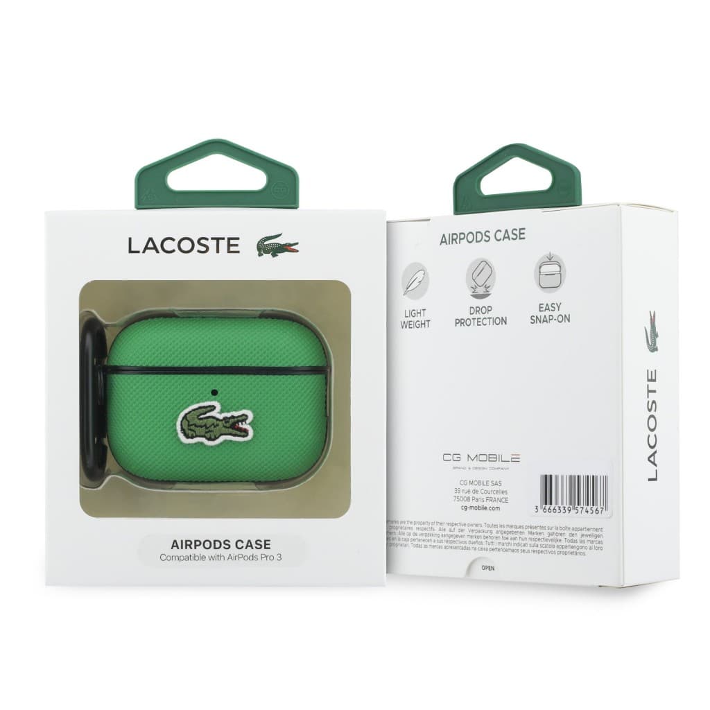 Pouzdro Lacoste Petit Pique Croc Logo Patch pro AirPods Pro 3 Green - náhled 4