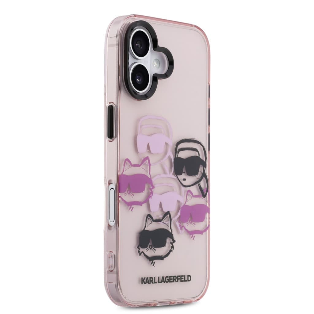 Zadní kryt Karl Lagerfeld IML Multi K&amp;CH Heads pro iPhone 17 Pink - náhled 4