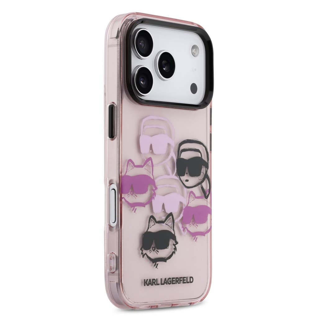 Zadní kryt Karl Lagerfeld IML Multi K&amp;CH Heads pro iPhone 17 Pro Pink - náhled 4