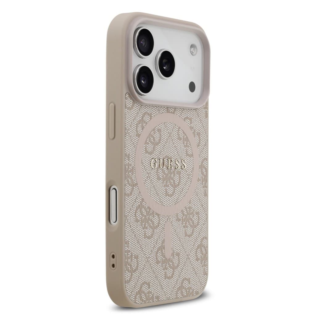 Zadní kryt Guess PU Leather 4G Colored Ring MagSafe pro iPhone 17 Pro Pink - náhled 4