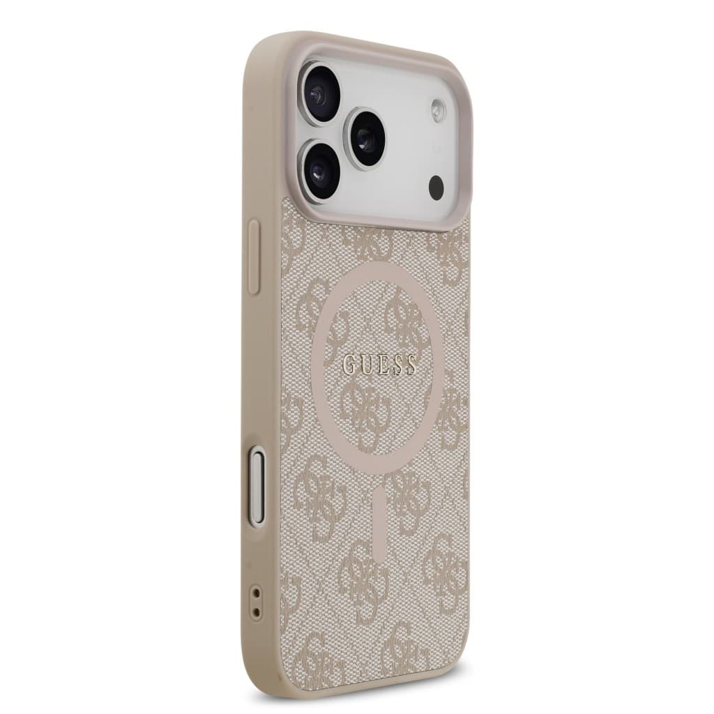 Zadní kryt Guess PU Leather 4G Colored Ring MagSafe pro iPhone 17 Pro Max Pink - náhled 4