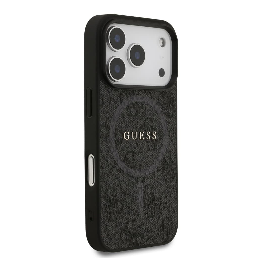Zadní kryt Guess PU Leather 4G Colored Ring MagSafe pro iPhone 17 Pro Black - náhled 4