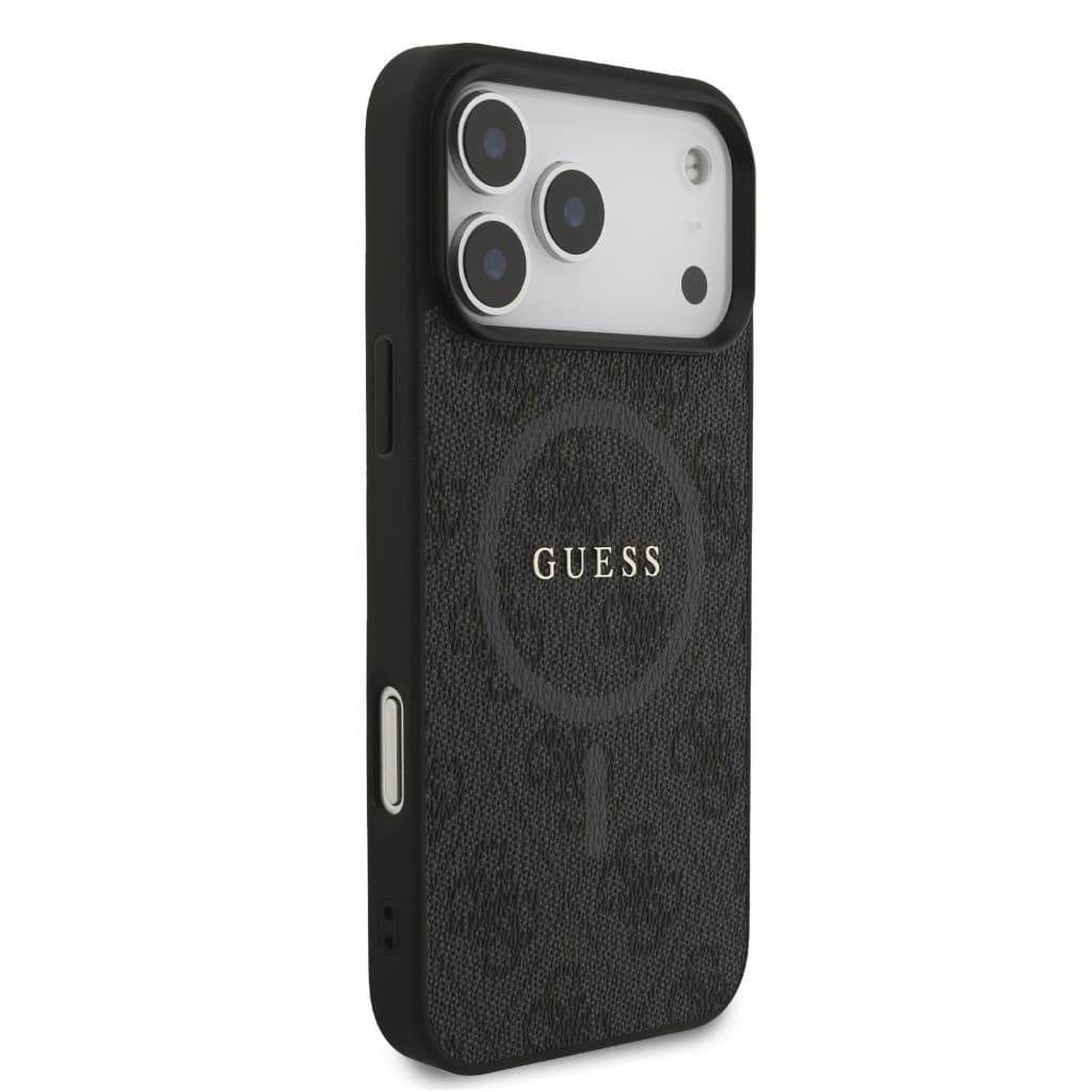Zadní kryt Guess PU Leather 4G Colored Ring MagSafe pro iPhone 17 Pro Max Black - náhled 4