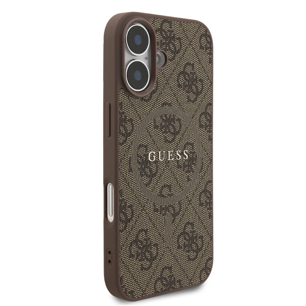 Zadní kryt Guess PU Leather 4G Colored Ring MagSafe pro iPhone 17 Brown - náhled 4