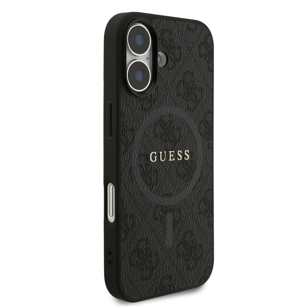 Zadní kryt Guess PU Leather 4G Colored Ring MagSafe pro iPhone 17 Black - náhled 4