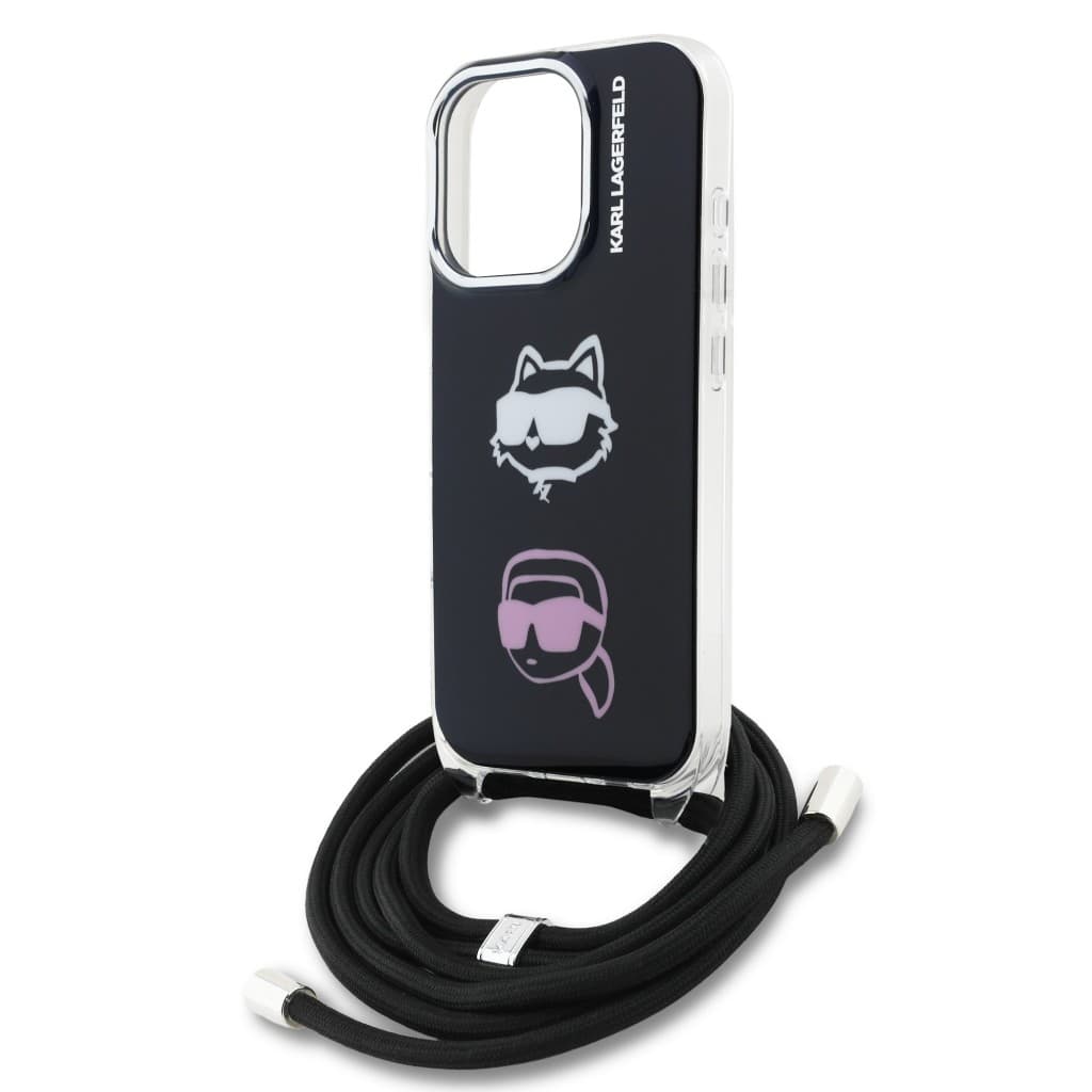 Zadní kryt Karl Lagerfeld IML Crossbody K&amp;CH Heads pro iPhone 16 Pro Black - náhled 4
