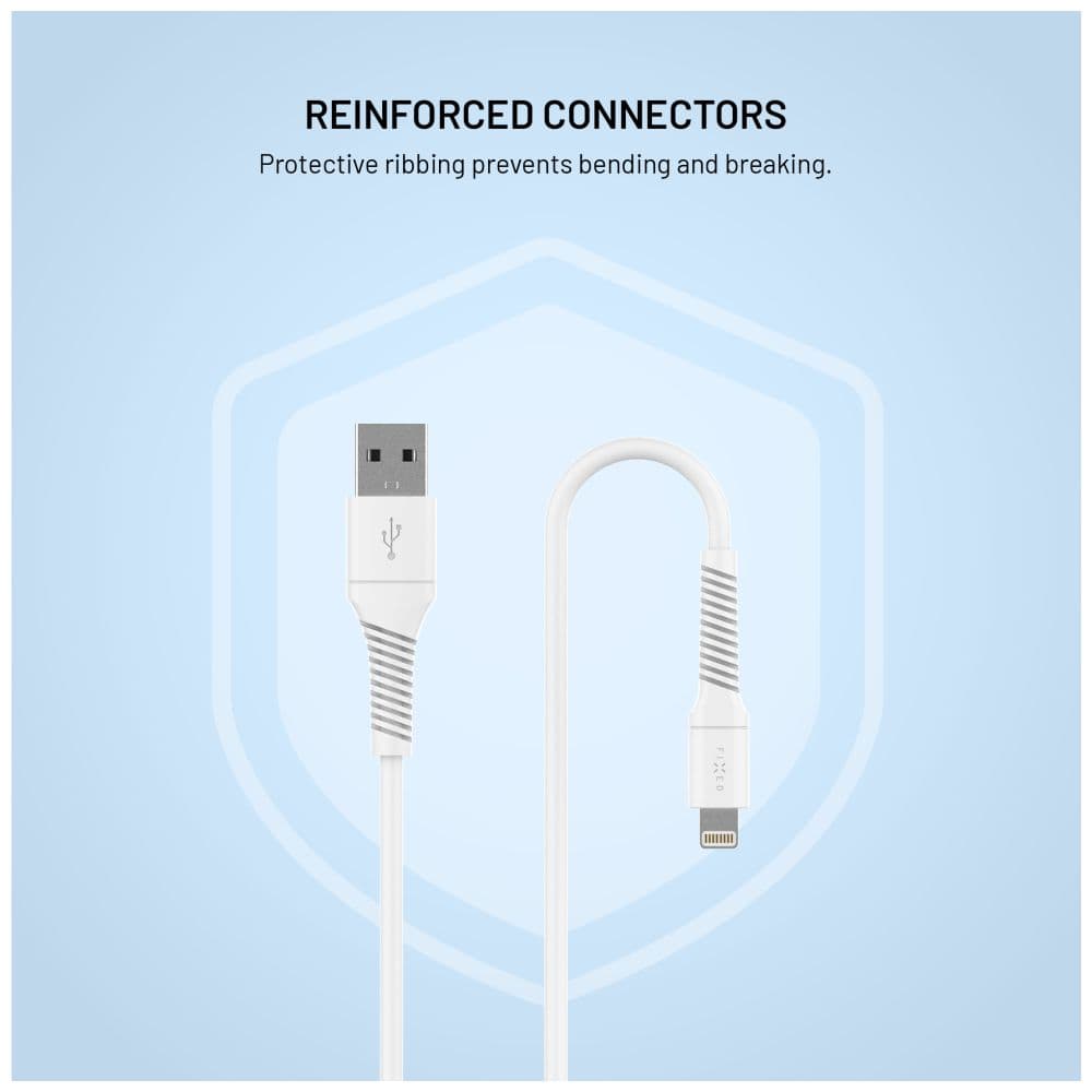 Datový a nabíjecí kabel FIXED s konektory USB/Lightning, 1.2m, USB 2.0, bílý - náhled 4