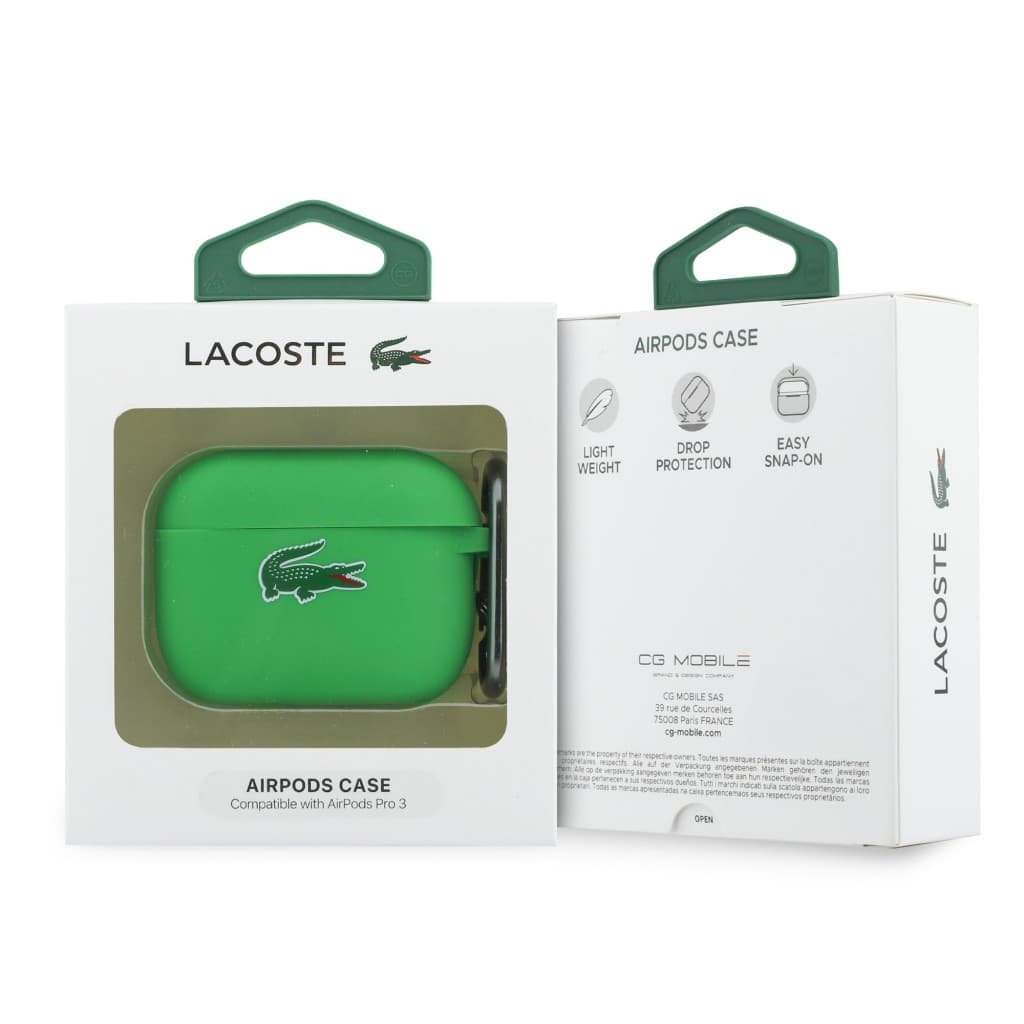 Pouzdro Lacoste Liquid Silicone Croc Logo pro AirPods Pro 3 Green - náhled 4