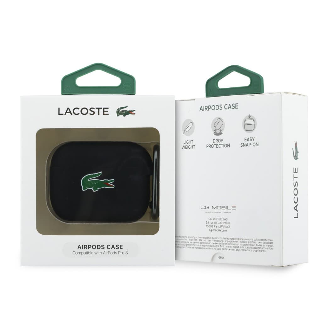 Pouzdro Lacoste Liquid Silicone Croc Logo pro AirPods Pro 3 Black - náhled 4
