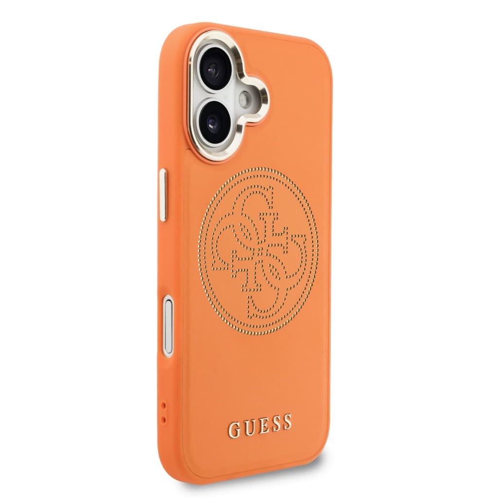 Zadní kryt Guess PU Perforated 4G pro iPhone 17 Orange - náhled 4