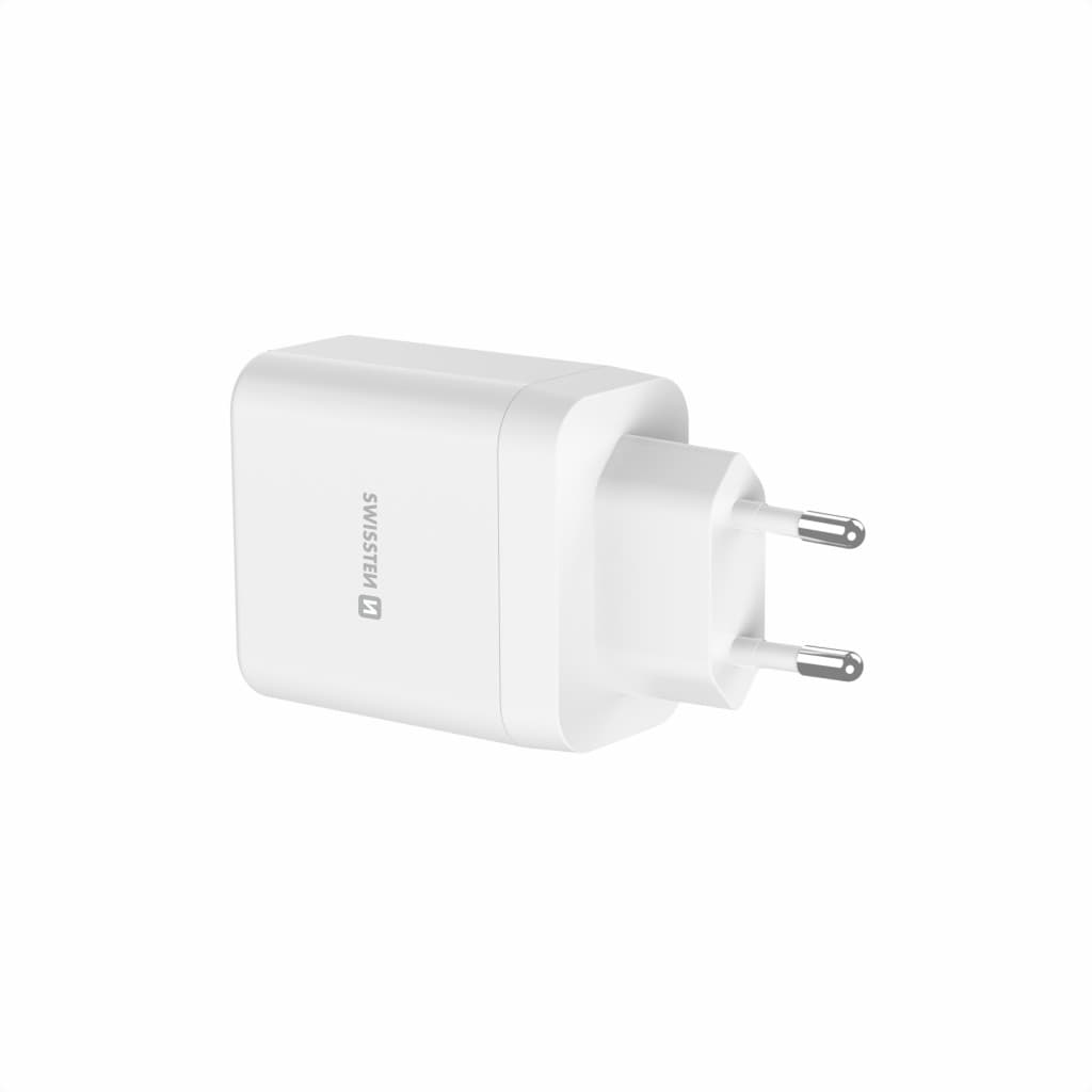 Adaptér Swissten Gan 1x USB-C 45W PD + 1x USB-A 18W QC bílý - náhled 4