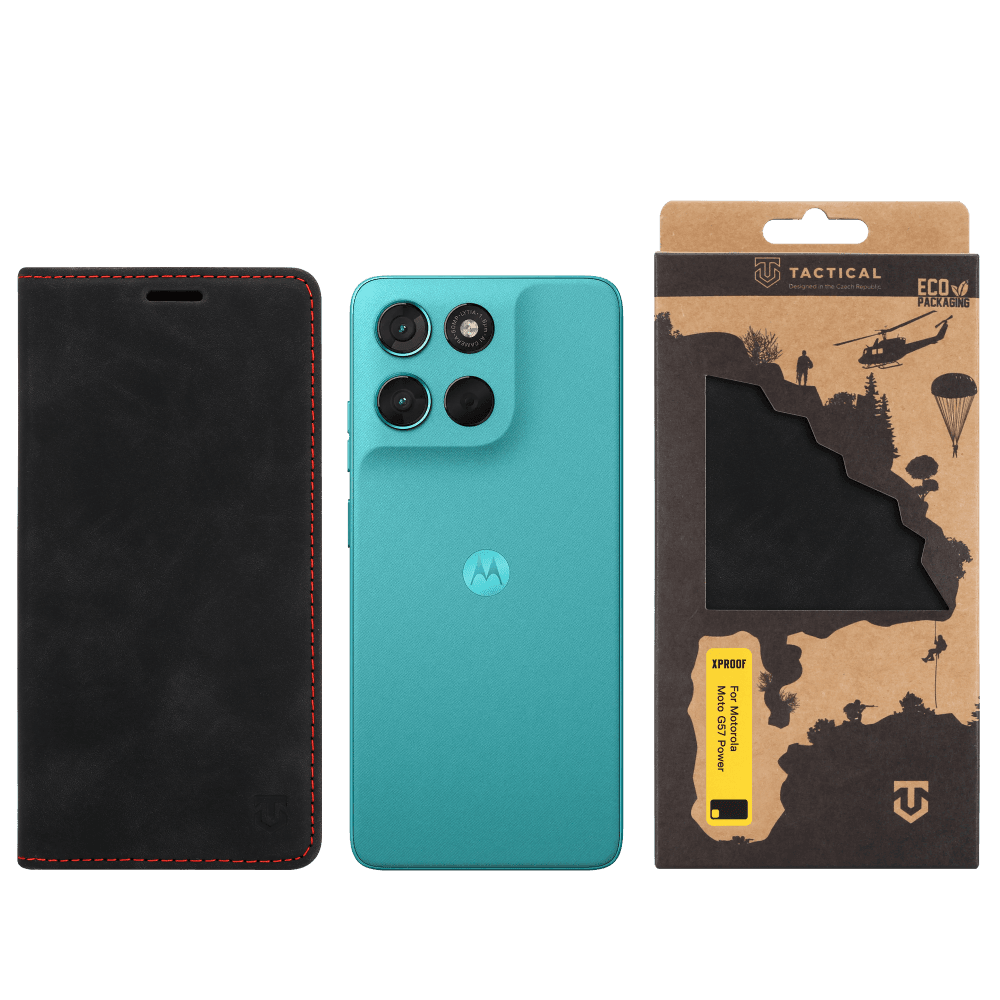 Knížkové pouzdro Tactical Xproof pro Motorola Moto G57 Power Black Hawk - náhled 4