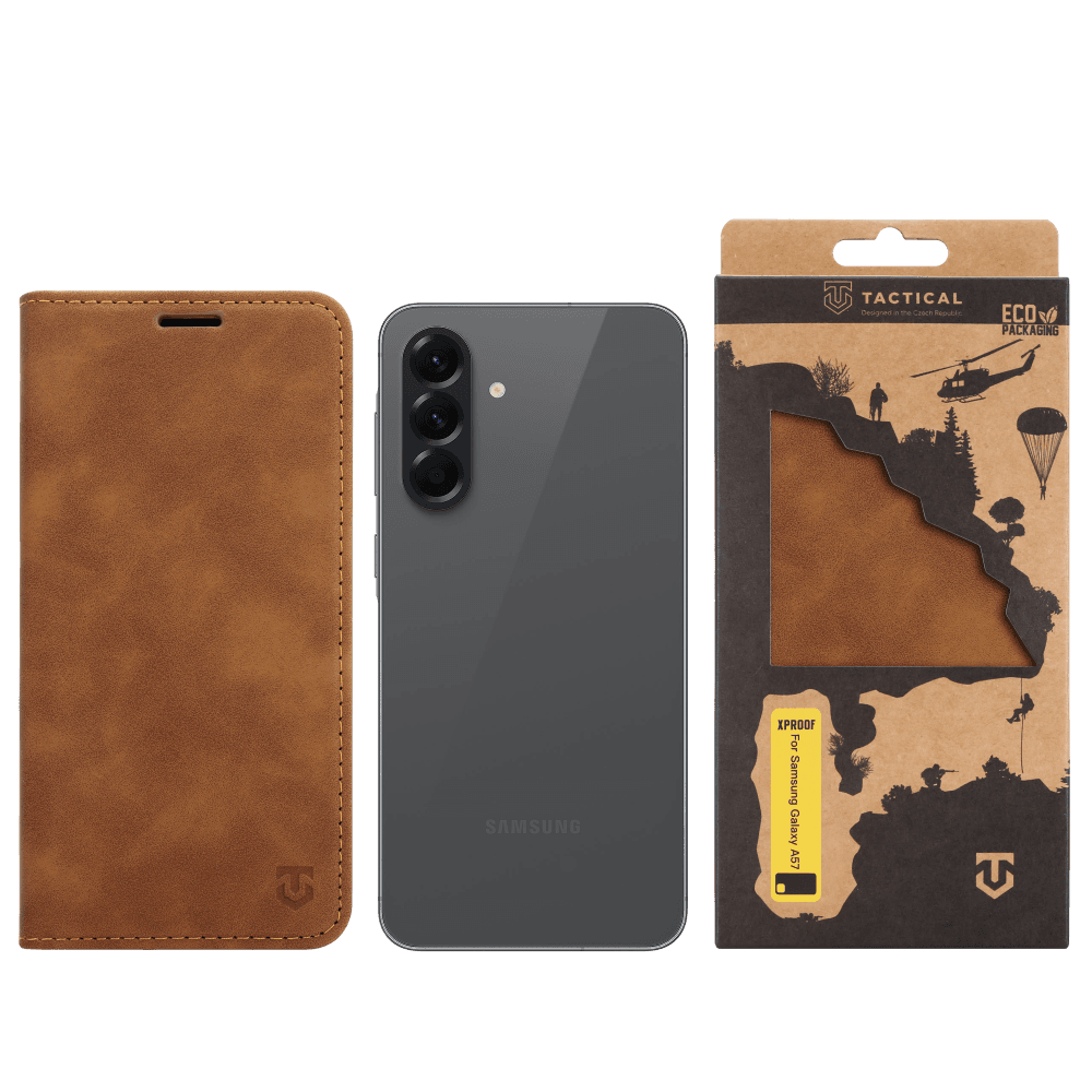 Knížkové pouzdro Tactical Xproof pro Samsung Galaxy A57 Mud Brown - náhled 4
