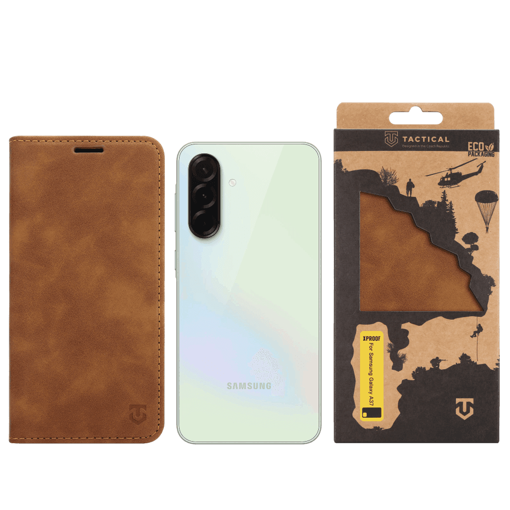 Knížkové pouzdro Tactical Xproof pro Samsung Galaxy A37 Mud Brown - náhled 4