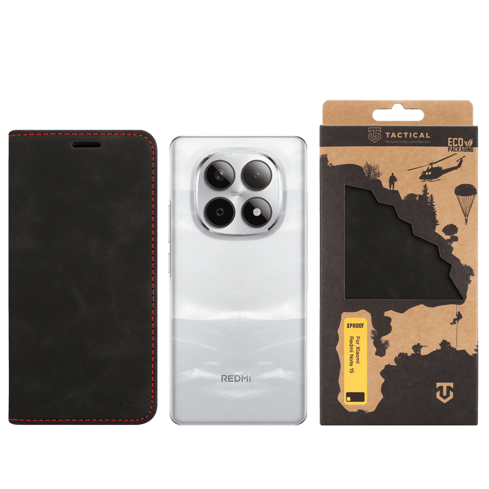 Knížkové pouzdro Tactical Xproof pro Xiaomi Redmi Note 15 4G/5G Black Hawk - náhled 4