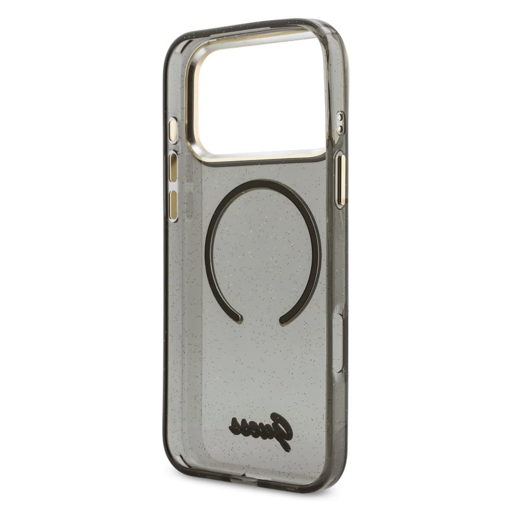 Zadní kryt Guess IML Glitter Script Strap MagSafe pro iPhone 17 Pro Max Black - náhled 4