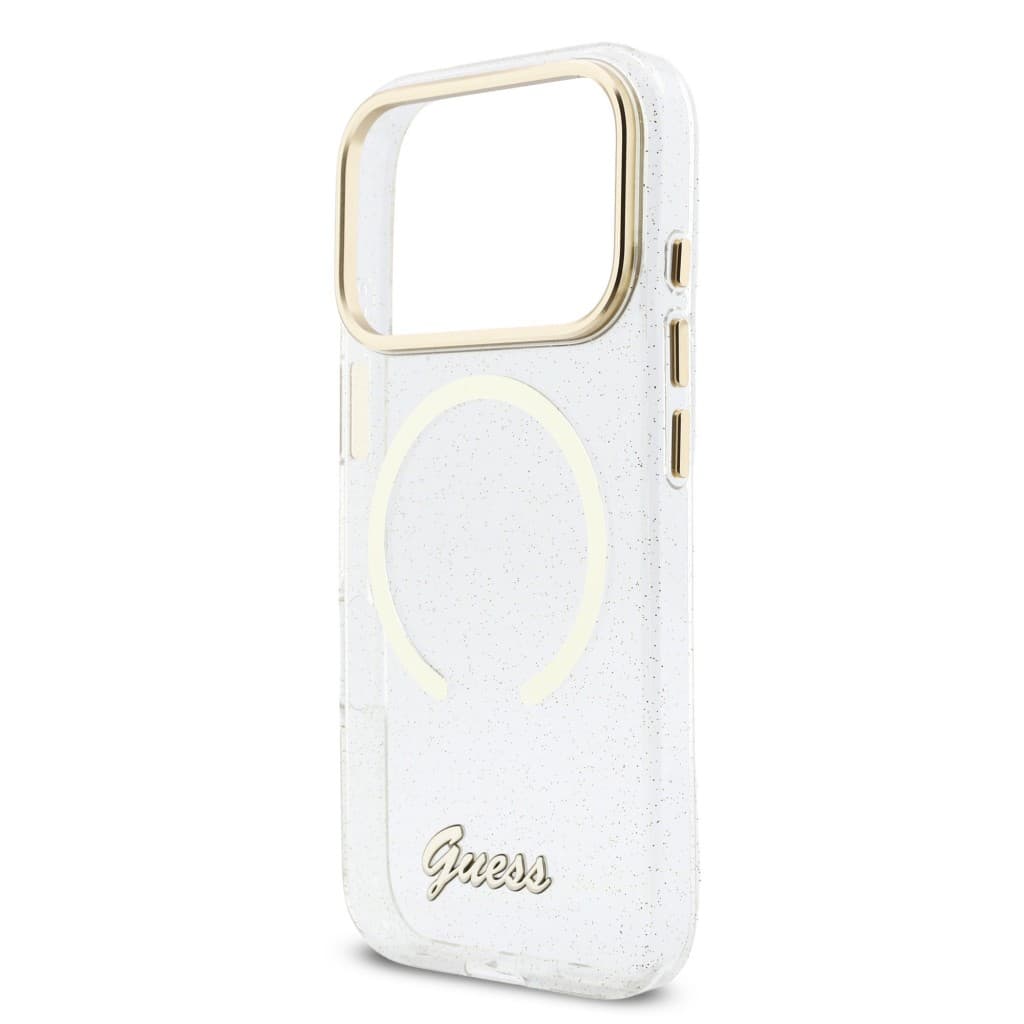 Zadní kryt Guess IML Glitter Script Strap MagSafe pro iPhone 17 Pro Transparent - náhled 4