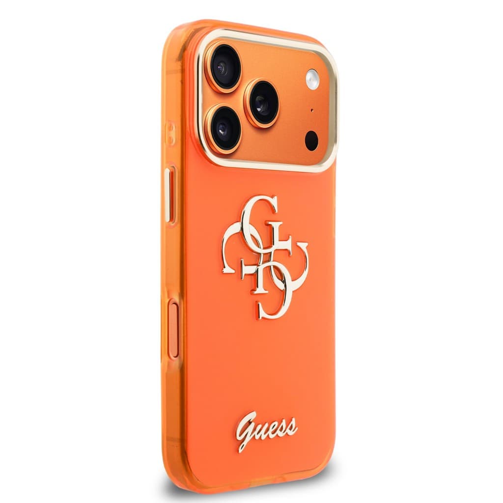 Zadní kryt Guess IML 4G Script Metal Logo pro iPhone 17 Pro Orange - náhled 4