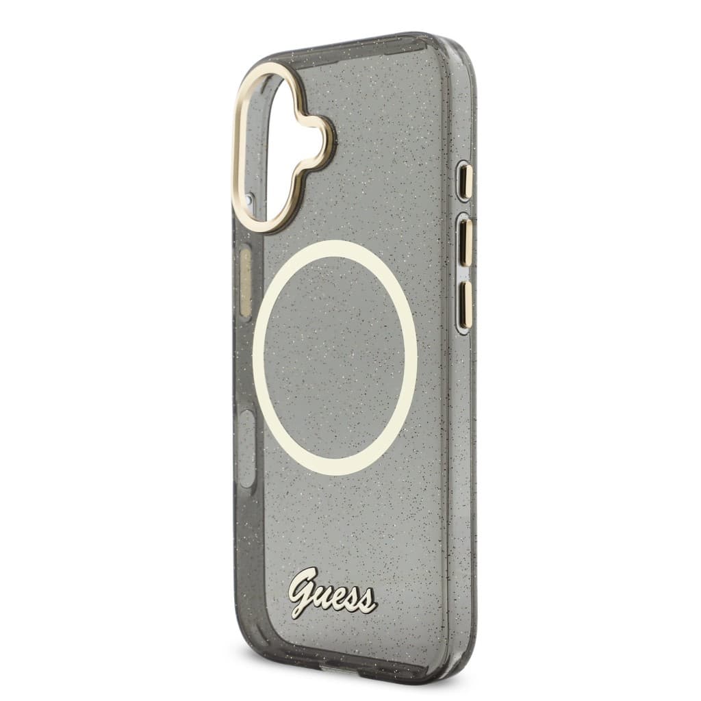 Zadní kryt Guess IML Glitter Script Strap MagSafe pro iPhone 17 Black - náhled 4