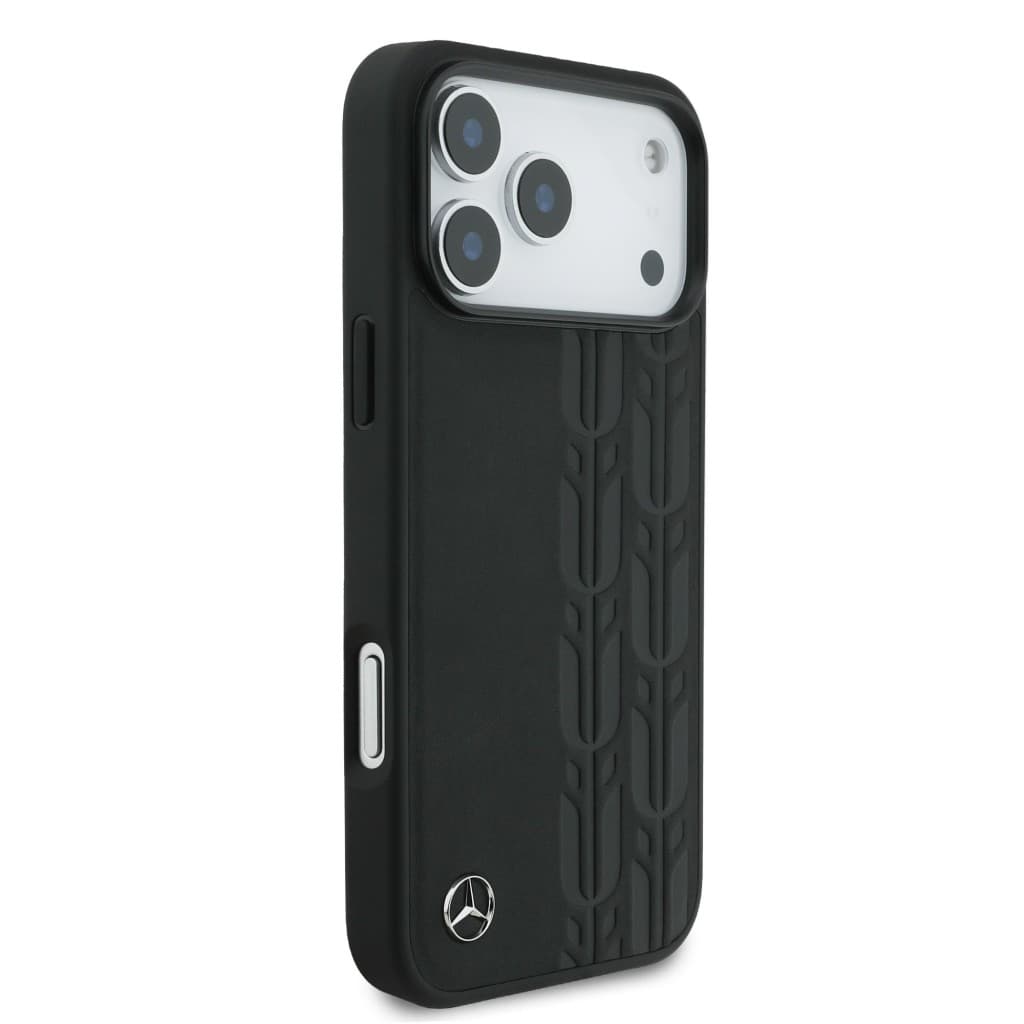 Zadní kryt Mercedes Leather Laurel Leaves MagSafe pro iPhone 17 Pro Max Black - náhled 4