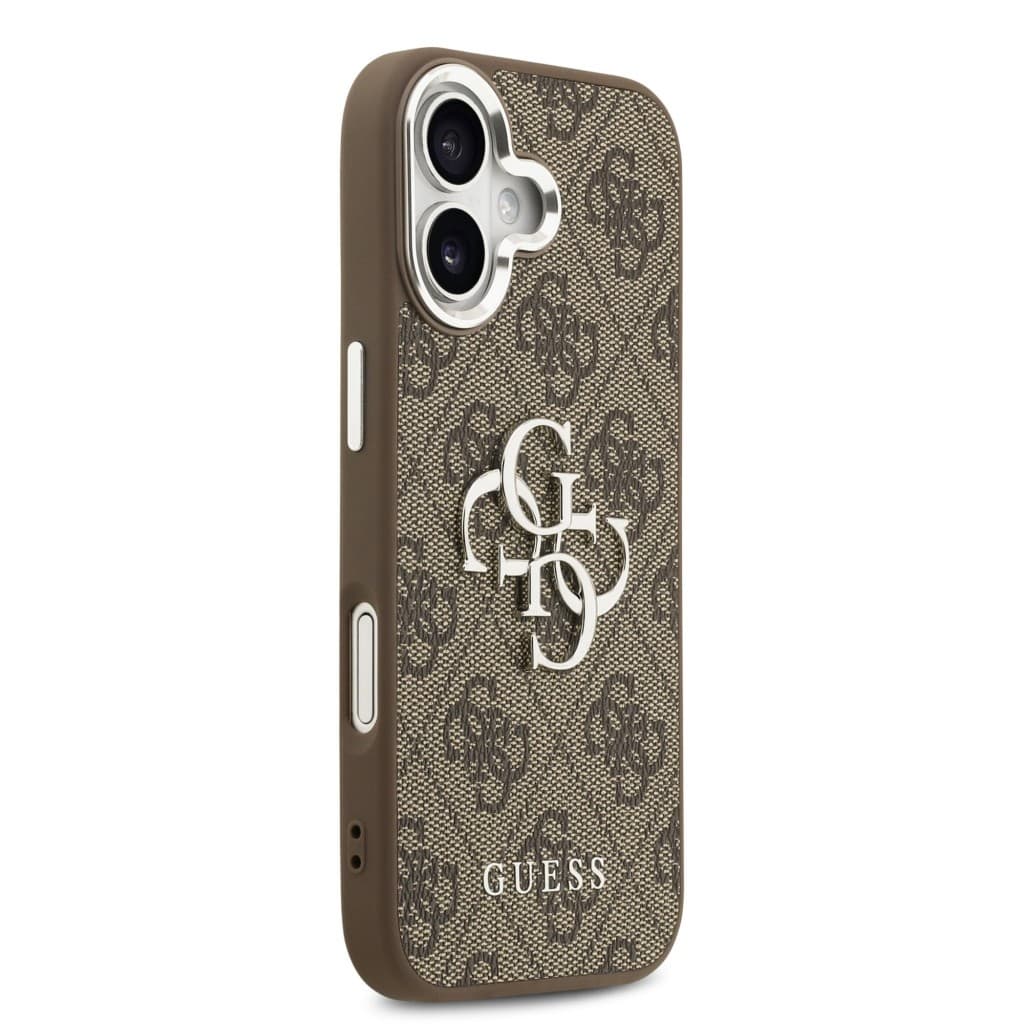 Zadní kryt Guess PU 4G Metal Logo pro iPhone 17 Silver Brown - náhled 4