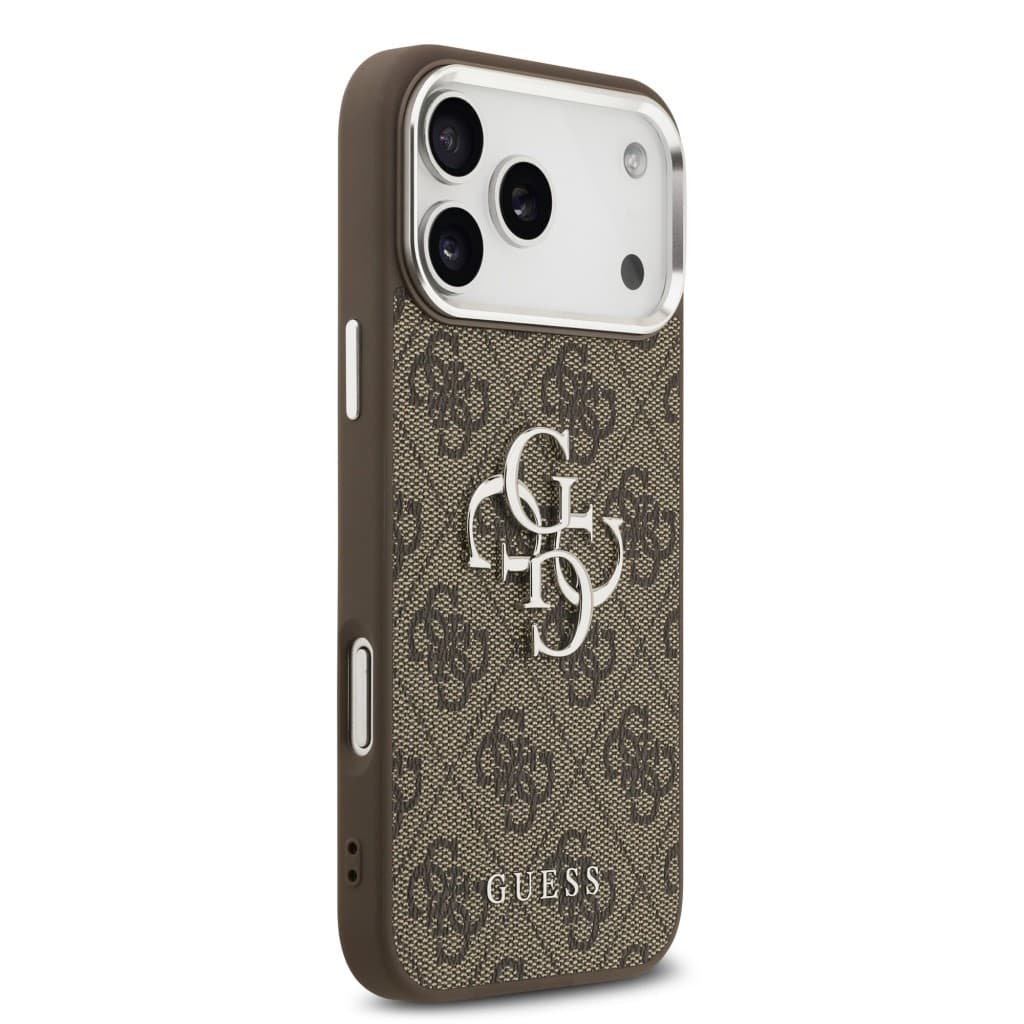 Zadní kryt Guess PU 4G Metal Logo pro iPhone 17 Pro Max Silver Brown - náhled 4
