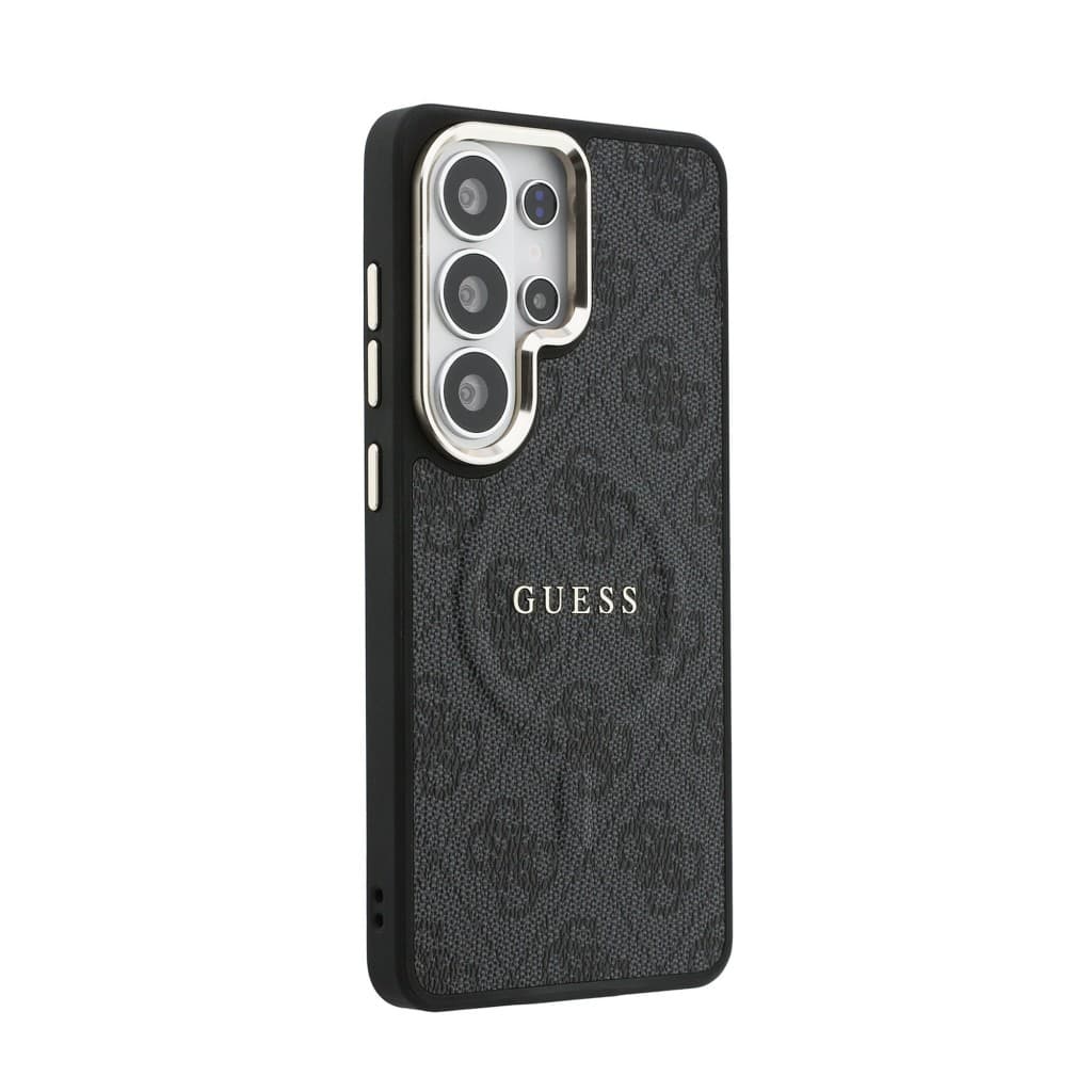 Zadní kryt Guess PU Leather 4G Gold Frame Magnetic pro Samsung Galaxy S26 Ultra černý - náhled 4