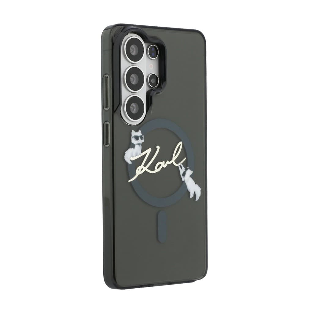 Zadní kryt Karl Lagerfeld IML Choupette Karl Script Logo Magnetic pro Samsung Galaxy S26 Ultra černý - náhled 4
