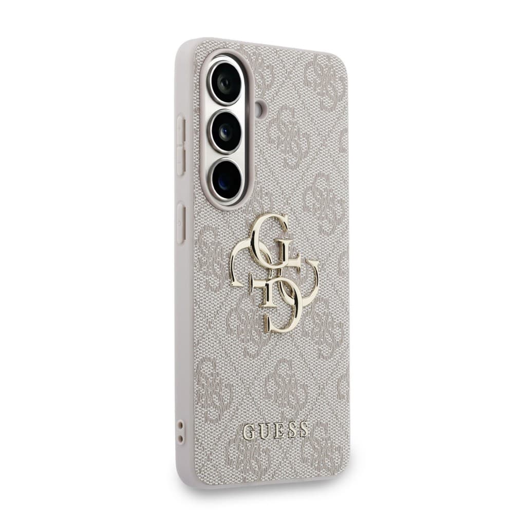 Zadní kryt Guess PU 4G Metal Logo pro Samsung Galaxy S26 růžový - náhled 4