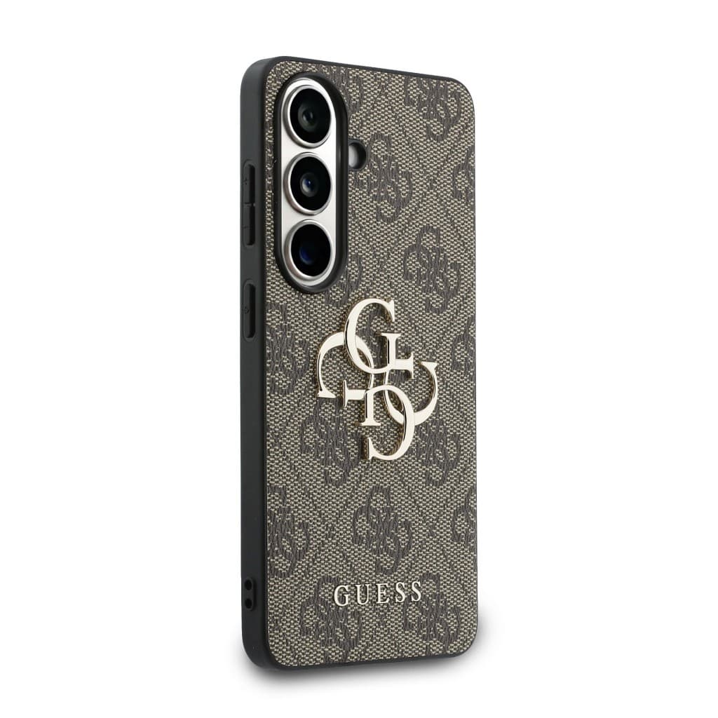 Zadní kryt Guess PU 4G Metal Logo pro Samsung Galaxy S26 hnědý - náhled 4