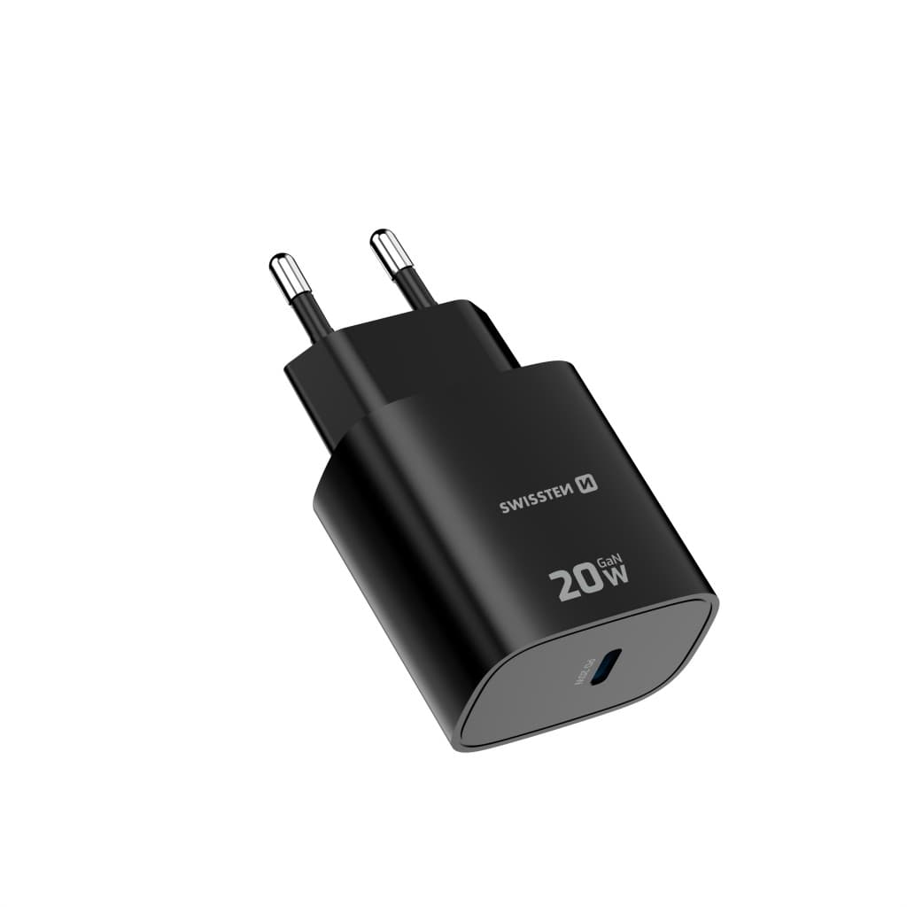 Adaptér Swissten Edge Gan 1x USB-C PD 20w černý - náhled 4