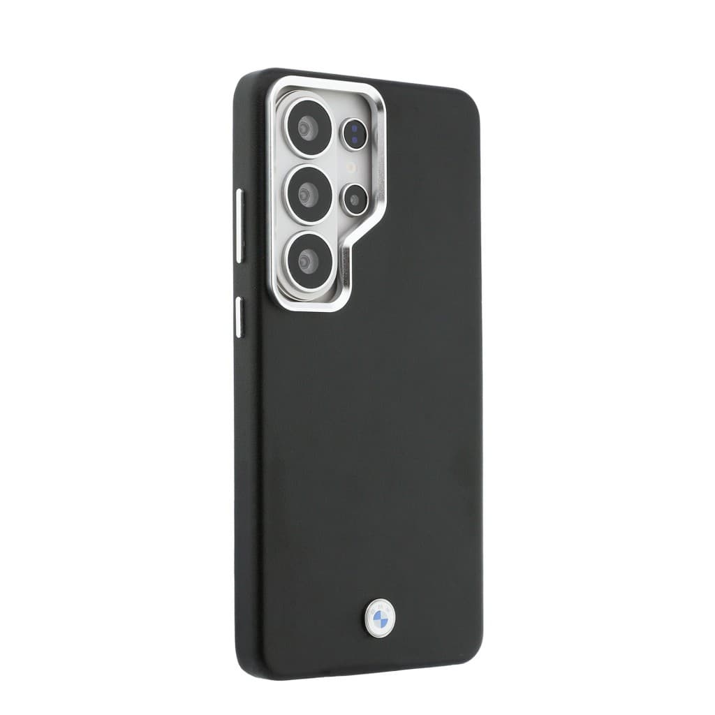 Zadní kryt BMW Signature PU Leather Metal Logo Magnetic pro Samsung Galaxy S26 Ultra černý - náhled 4