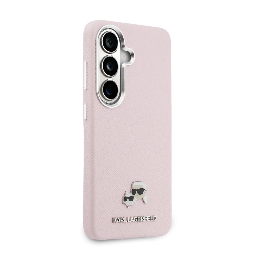 Zadní kryt Karl Lagerfeld Grained PU Leather K&amp;CH Heads Magnetic pro Samsung Galaxy S26 růžový - náhled 4